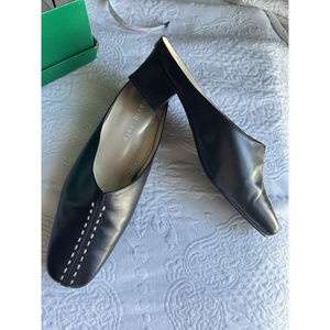 Box David Tate Women Sweden Real Leather X- Wide Black SlipOn Mule Clog Shoe 8WW